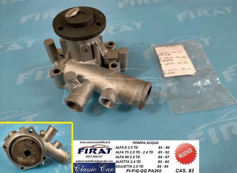 POMPA ACQUA ALFA 75 TD - ALFA 6 TD - ALFETTA TD (PA265)